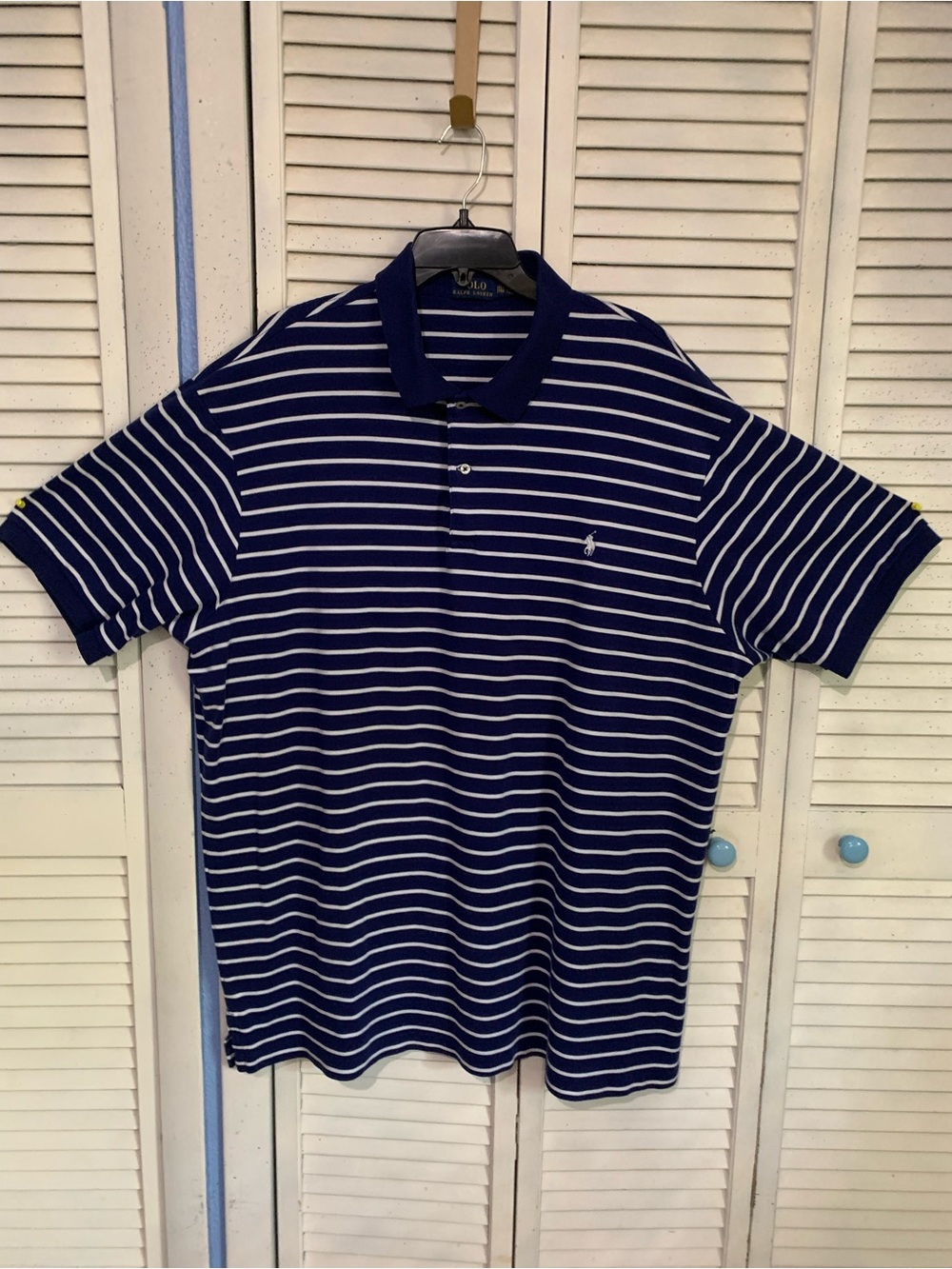 Polo by Ralph Lauren Navy & White Striped Short-Sleeve Polo Big & Tall